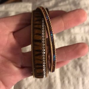 Tiger print bracelet leather with gems